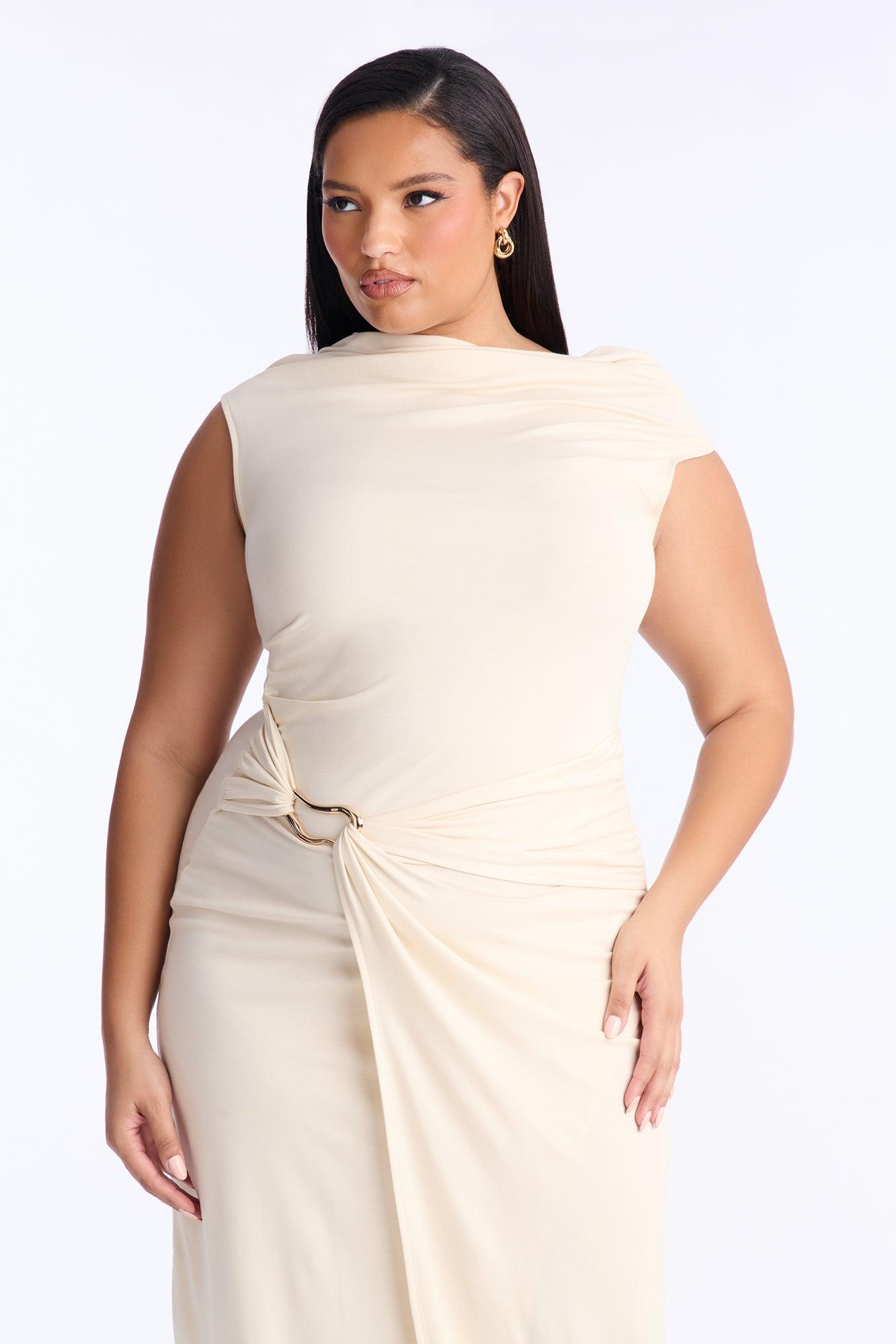 Brianna Hardware Maxi Dress - Cream Female Product Image