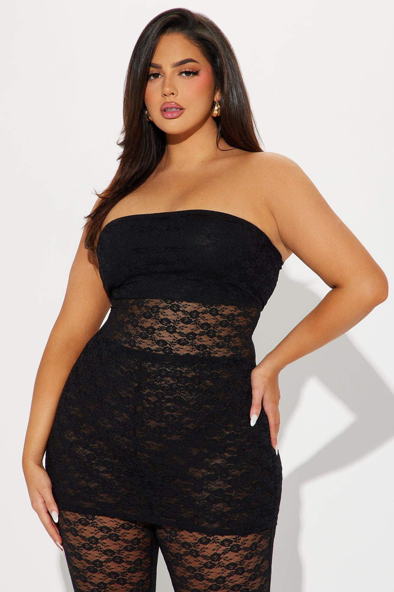 Attention On Me Lace Pant Set - Black Product Image