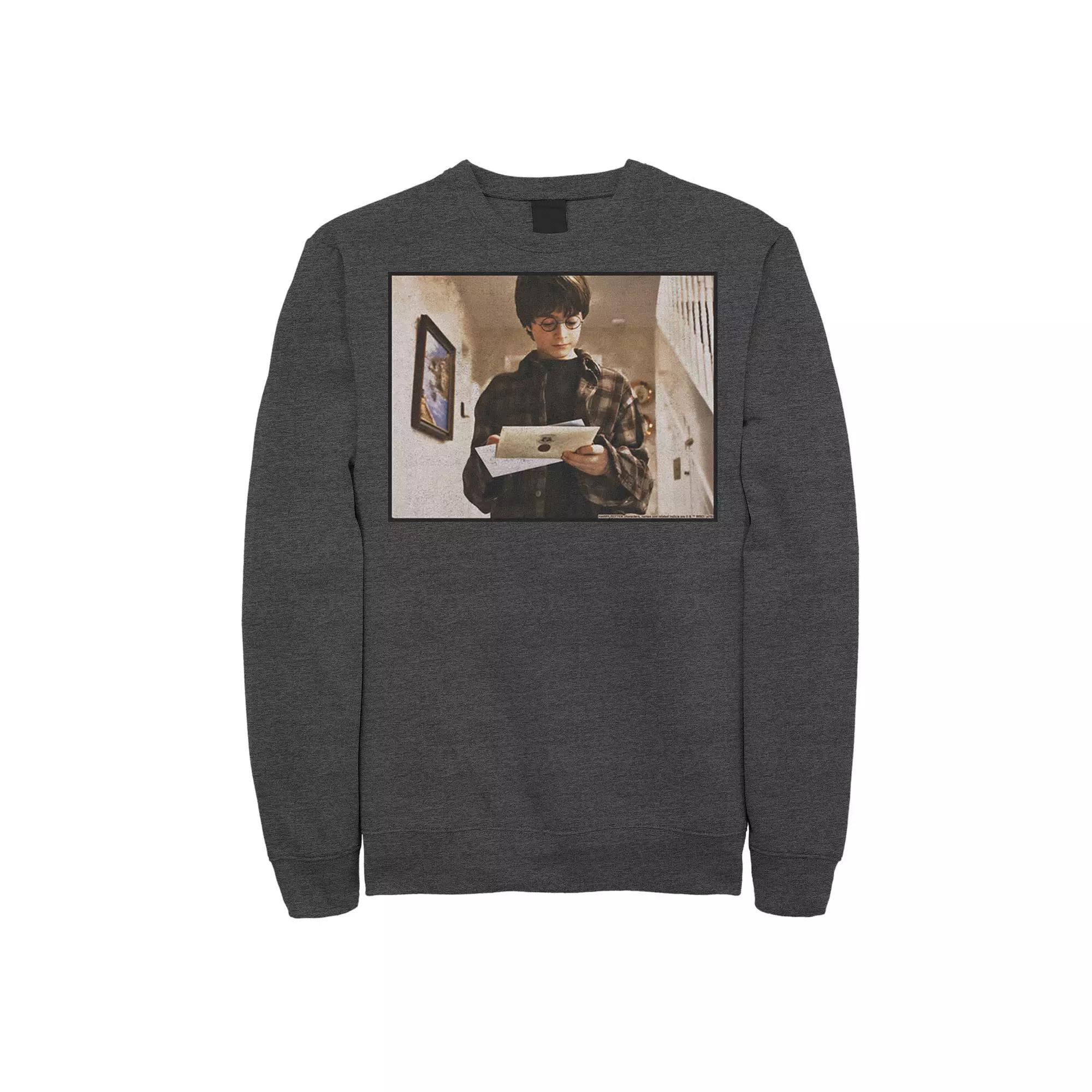 Men's Harry Potter Hogwarts Letter To Harry Nostalgia Style Photo Color Sweatshirt, Size: XXL, Grey Heather Product Image