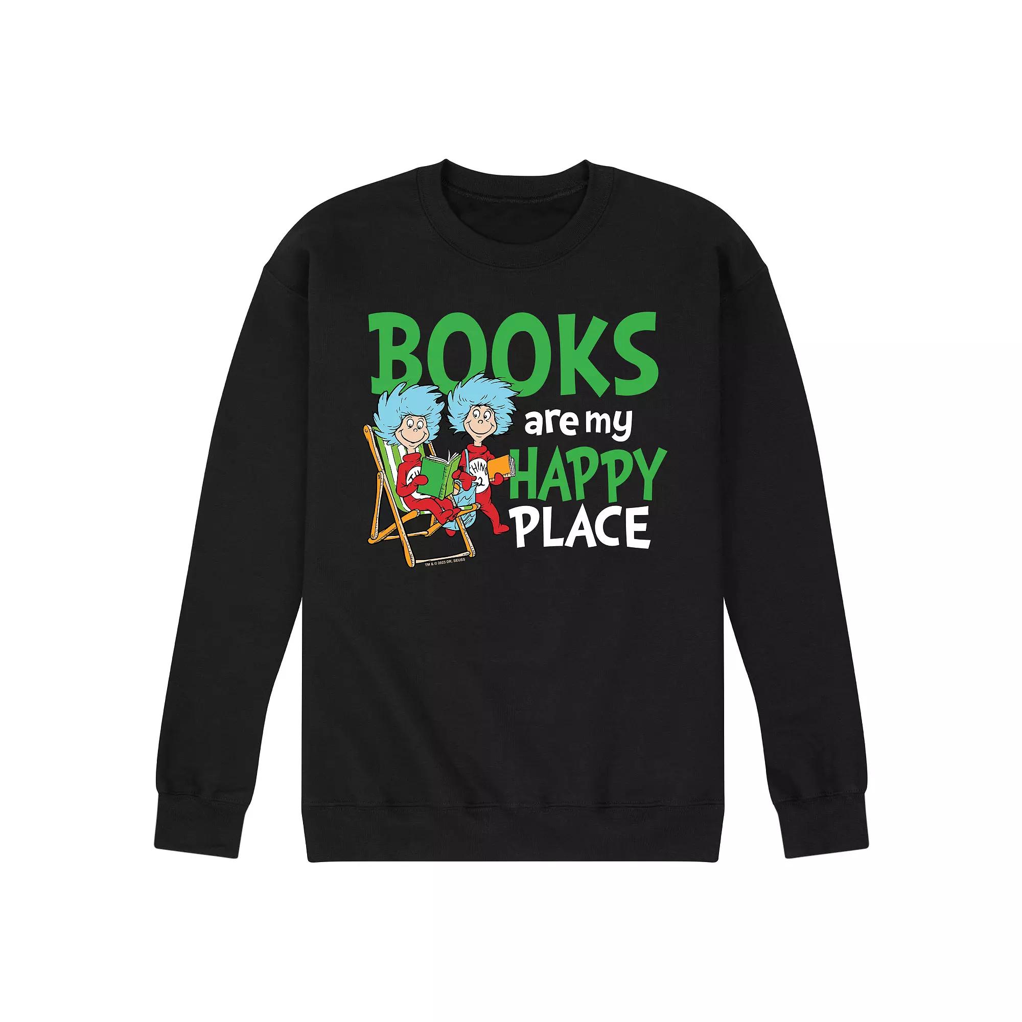 Men's Dr. Seuss Book Are My Happy Place Fleece Graphic Tee,  Product Image