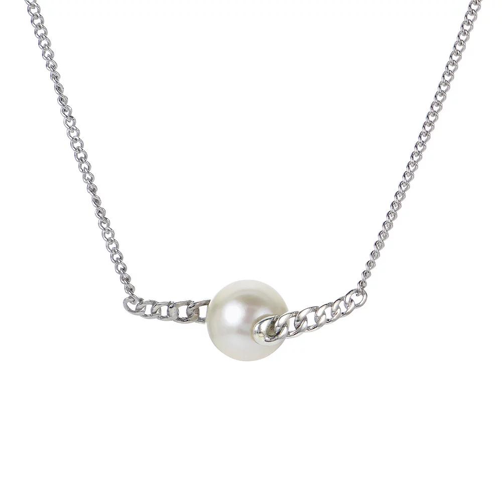 PearLustre by Imperial Sterling Silver Freshwater Cultured Pearl Cast Chain Necklace, Womens Product Image