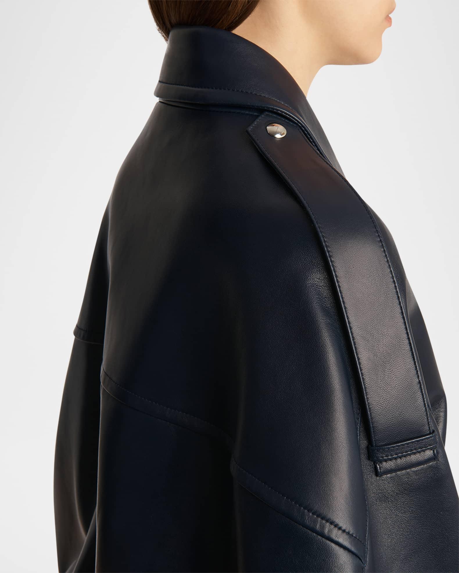 Owey Leather Bomber Jacket Product Image