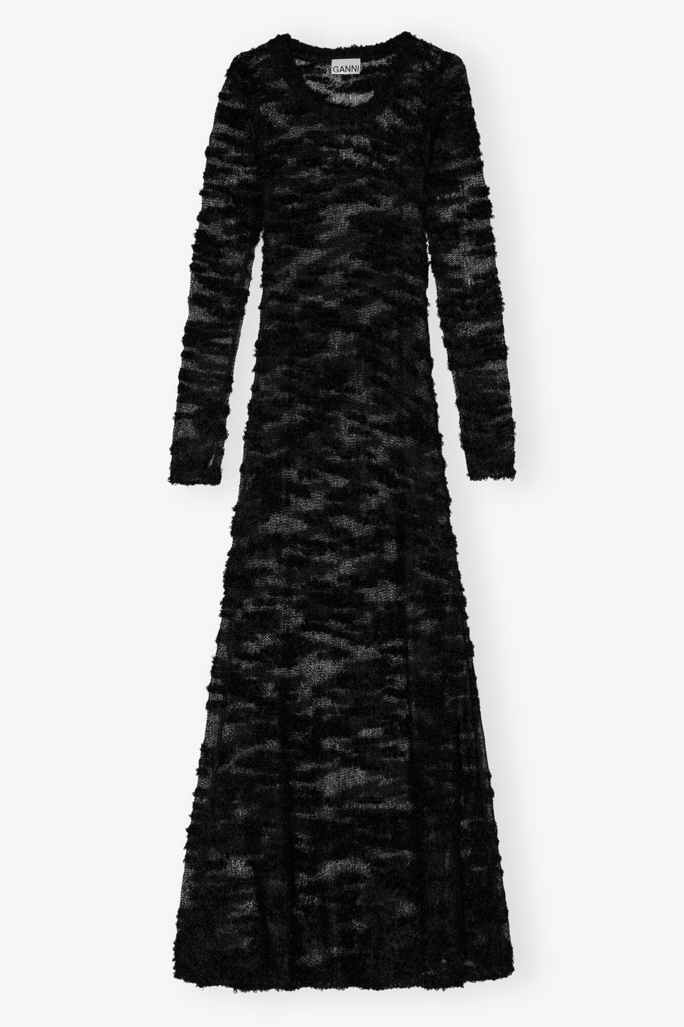 Black Boucle Maxi Dress Product Image