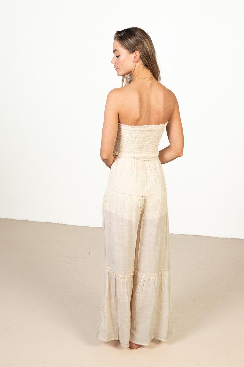 Sand Gauze Wide Leg Jumpsuit Product Image