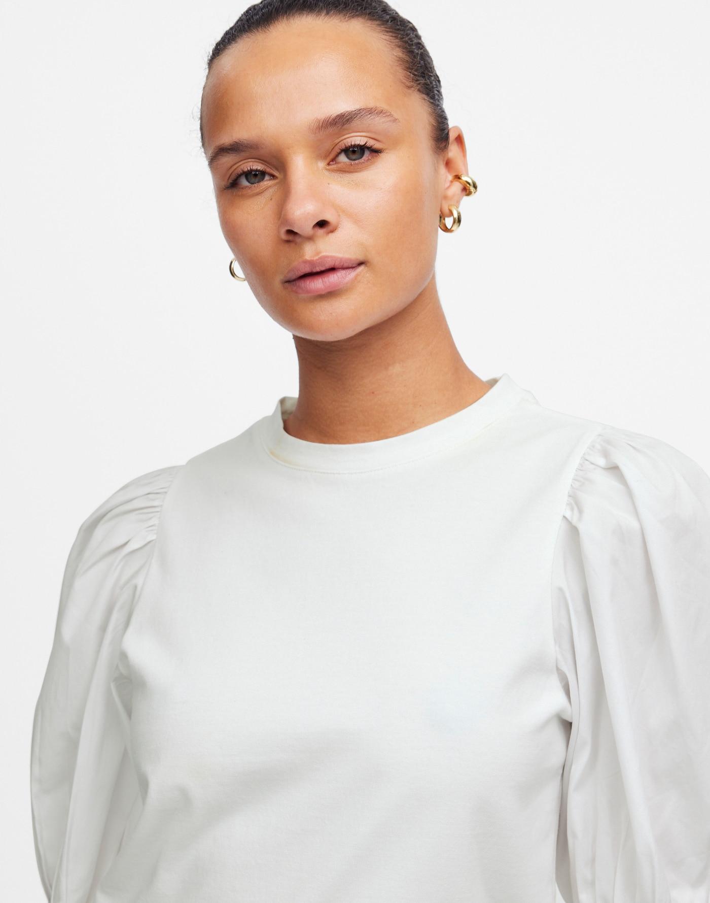 Puff-Sleeve Knit Top Product Image