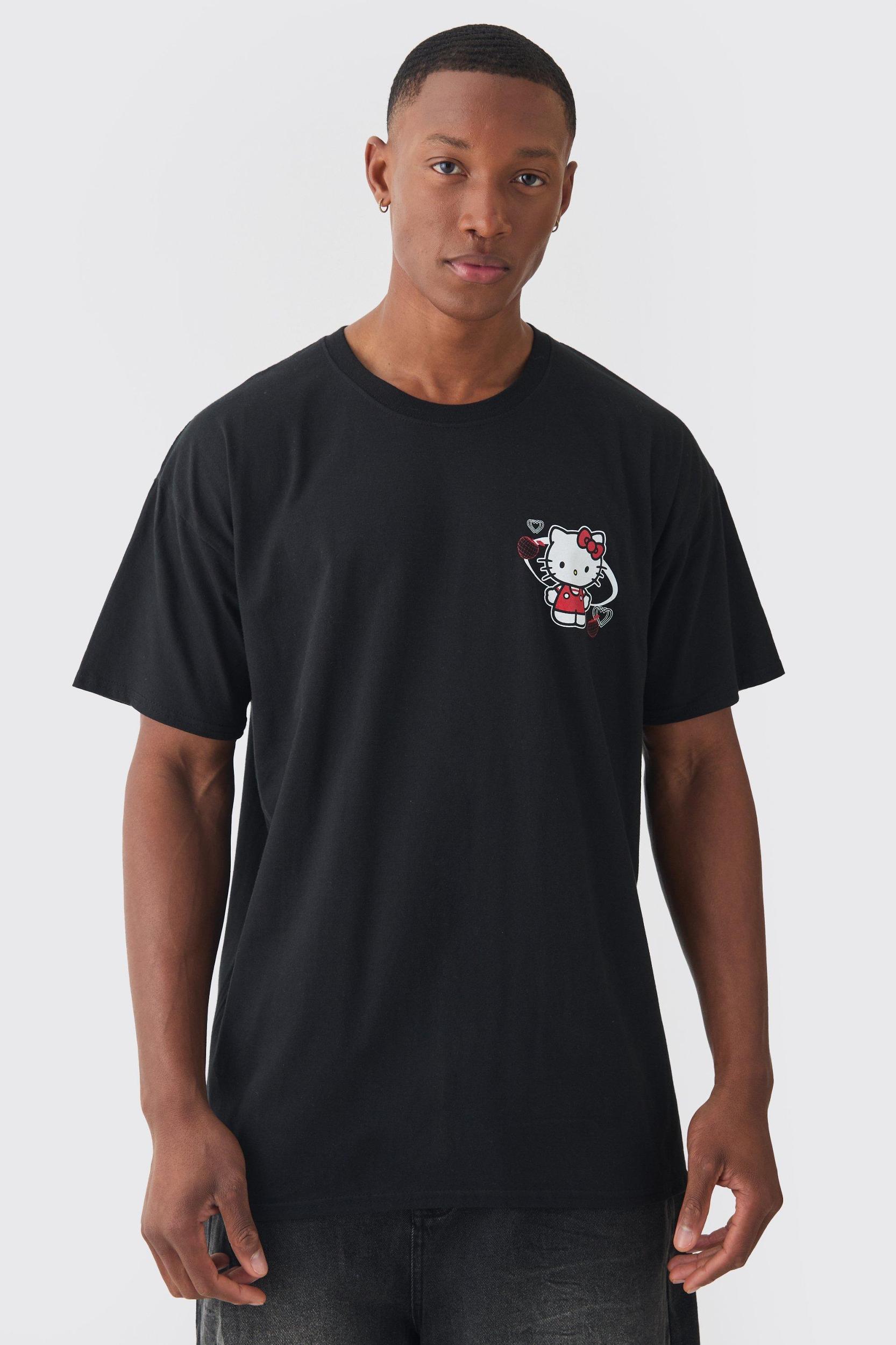 Oversized Hello Kitty License Print T-shirt | boohooMAN USA Product Image