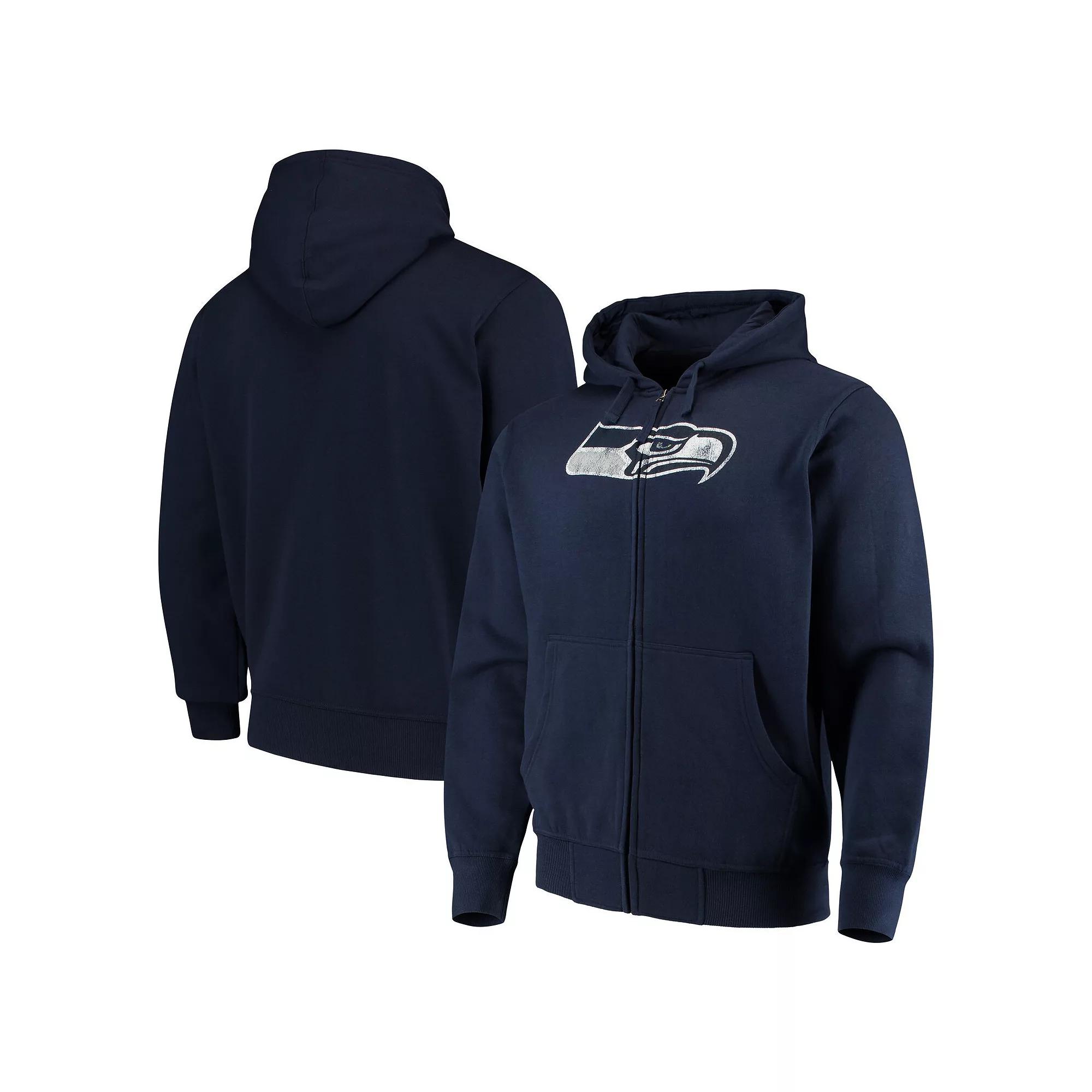 Men's G-III Sports by Carl Banks College Navy Seattle Seahawks Primary Logo Full-Zip Hoodie, Size: 2XL, Blue Product Image