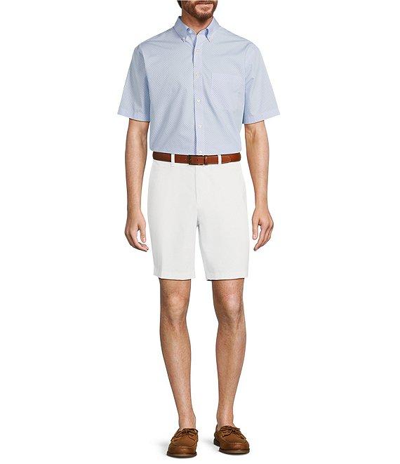 Gold Label Roundtree & Yorke Non-Iron Short Sleeve Diamond Print Poplin Sport Shirt Product Image