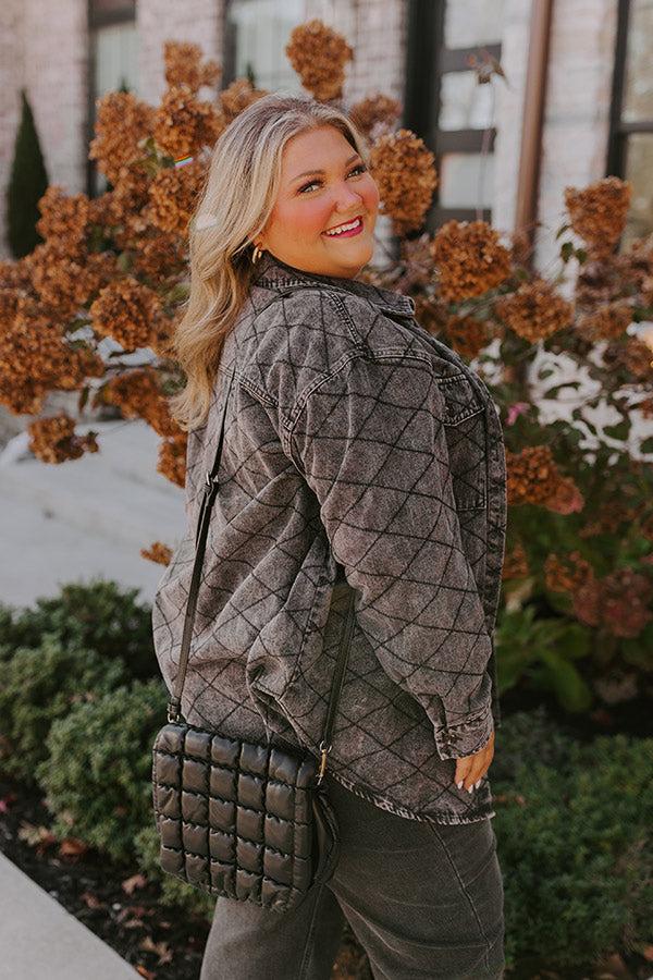 Stop Time Light Weight Denim Jacket in Vintage Black Curves Product Image