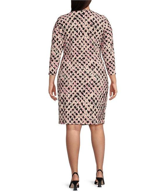 Anne Klein Plus Size Long Sleeve Faux Wrap Dress Product Image