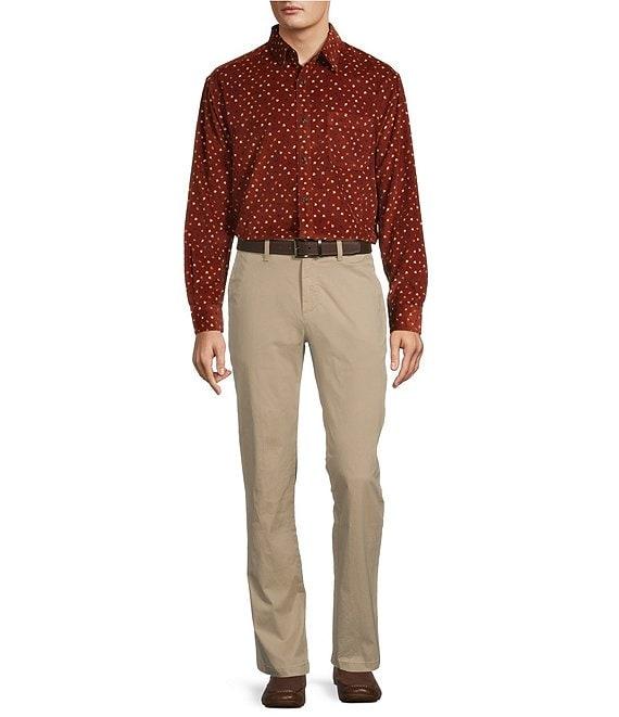 Roundtree & Yorke Long Sleeve Leaf Print Corduroy Sport Shirt Product Image