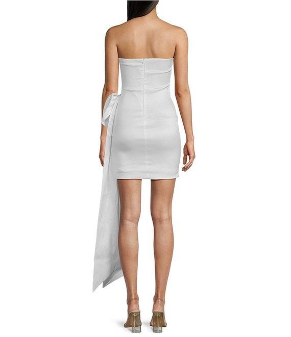 Allison & Kelly Strapless Taffeta Side Bow Mini Dress Product Image