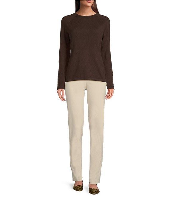 J.McLaughlin Jamey Crew Neck Button Trim Raglan Sleeve Sweater Product Image