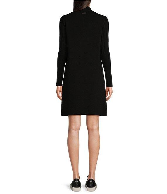 TILLEY Sweater Knit Quarter Zip Mock Neck Long Sleeve Dress Product Image