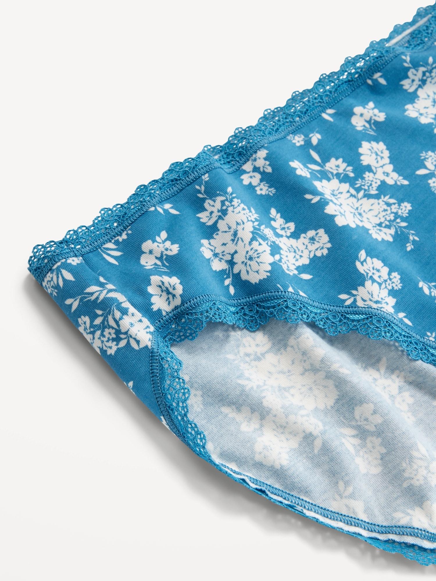 High-Waisted Lace-Trim Bikini Underwear Product Image