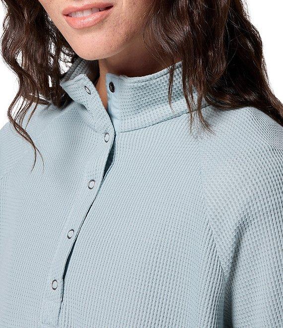 Columbia Holly Hideaway Waffle Knit Mock Neck Long Sleeves Snap Front Top Product Image