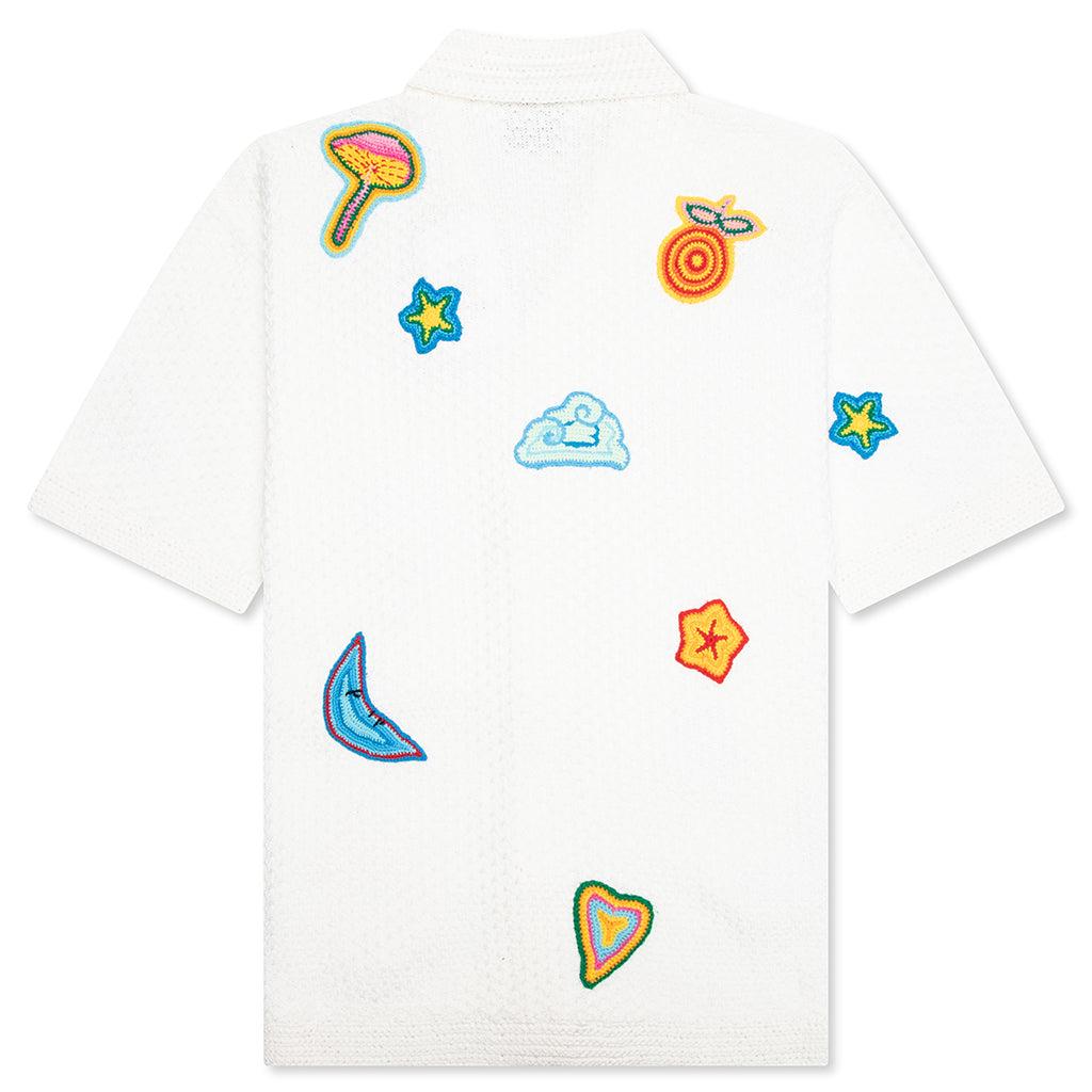 Crochet Shirt With Patches - White Male Product Image