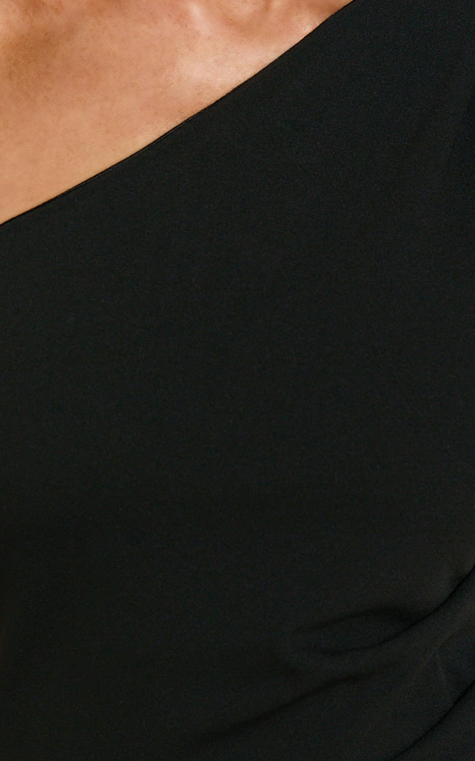 Criselda Maxi Dress - One Shoulder Maxi Dress in Black Product Image