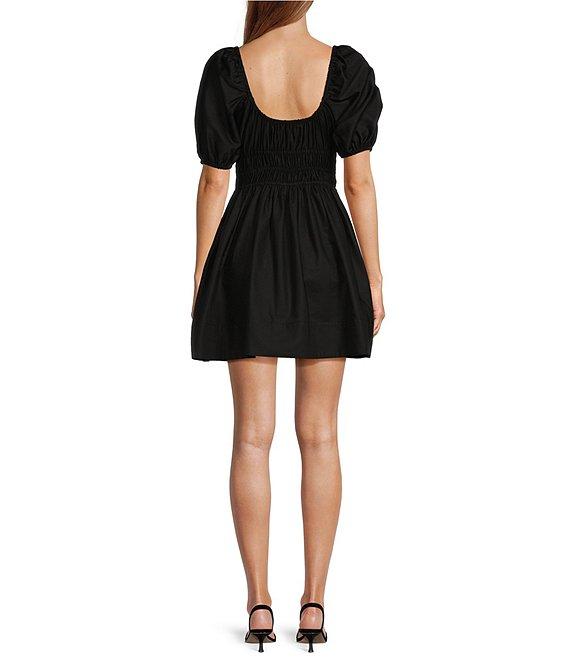 Antonio Melani Chappell Sweetheart Neckline Short Puff Sleeve Smocked Babydoll Dress Product Image