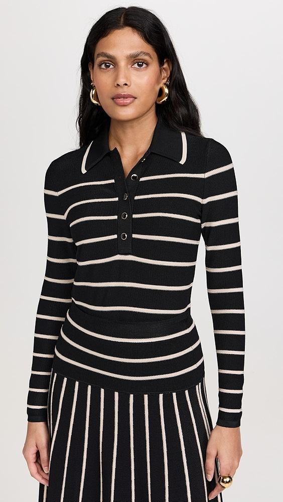 Zimmermann Crush Stripe Long Sleeve Polo | Shopbop Product Image