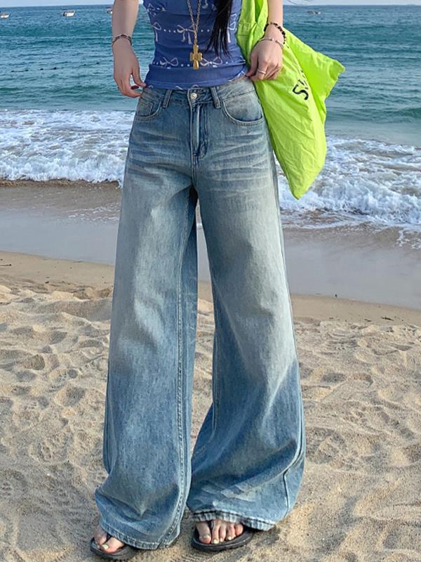 Wash Crease Boyfriend Jeans Product Image