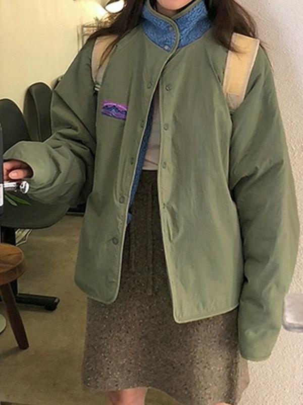 Reversible Contrast Color Lambswool Jacket Product Image