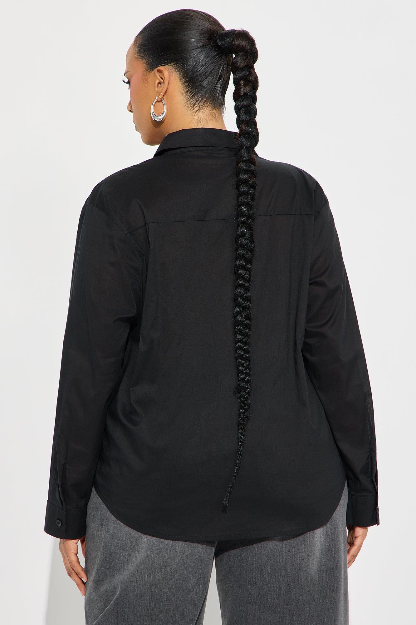 Simplicity Button Up Shirt - Black Female Product Image