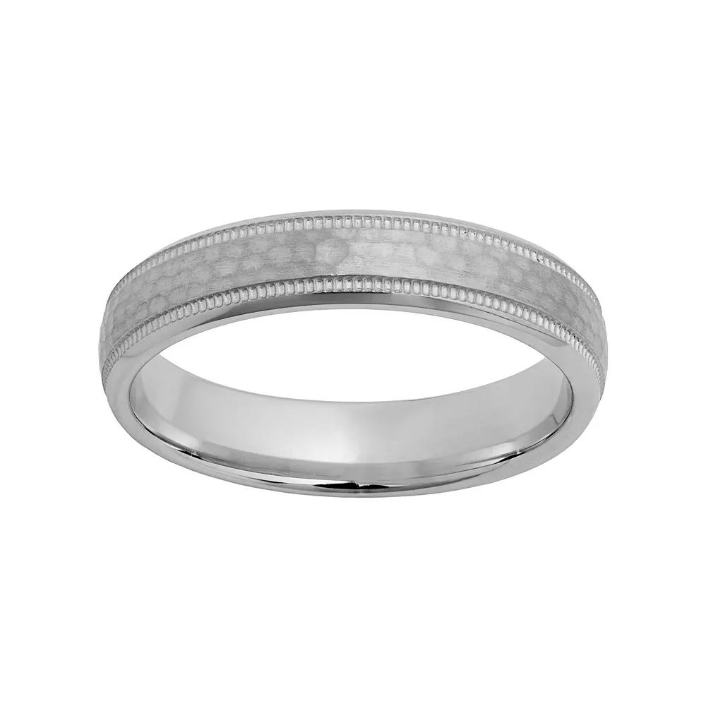 Sterling Silver Hammered Wedding Ring, Men's, Size: 7, Grey Product Image