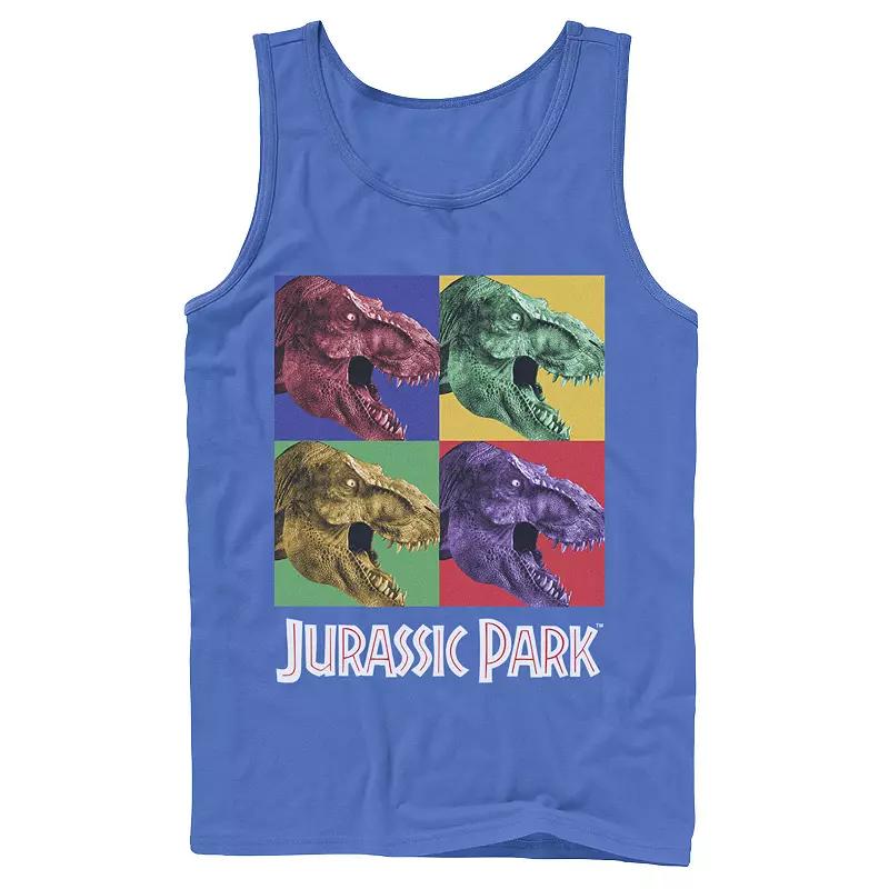 Men's Jurassic Park Four Square Dino Pop Art Style Tank Top,  Product Image