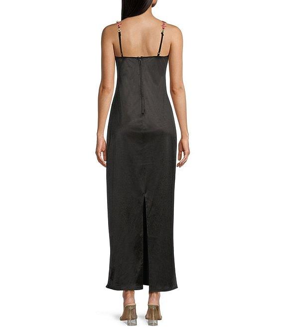 B. Darlin Adjustable Spaghetti Straps Sweetheart Neckline Floral Lace Dress Product Image