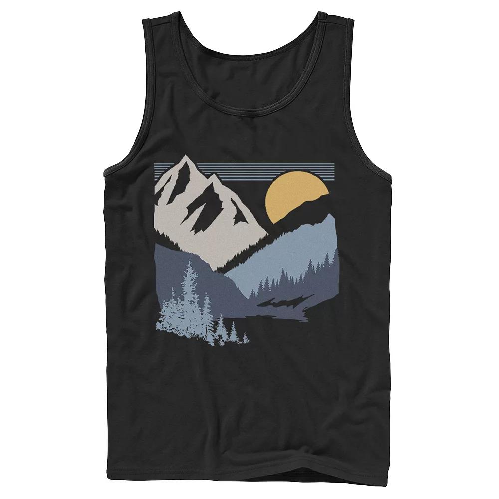 Men's Slanted Sun And Mountains Tank Top,  Product Image