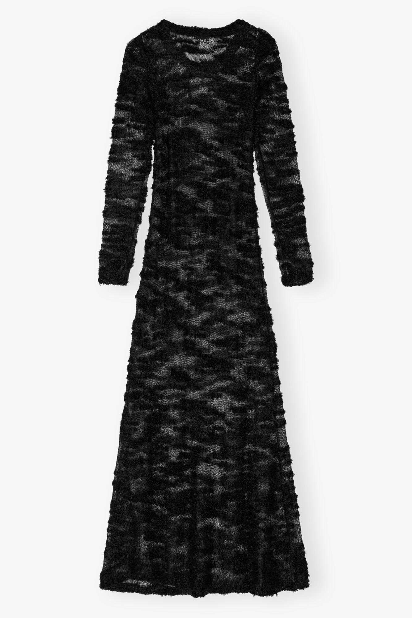 Black Boucle Maxi Dress Product Image