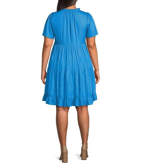Skies Are Blue Plus Tiered Mini Dress Product Image