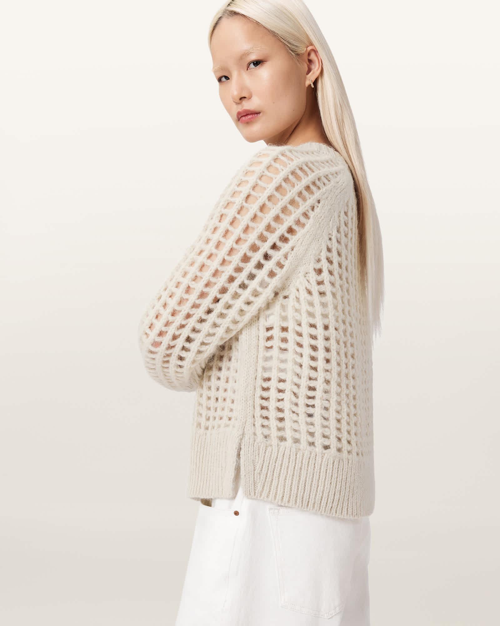 Suniva Wool Sweater Chalk White | ALLSAINTS US Product Image