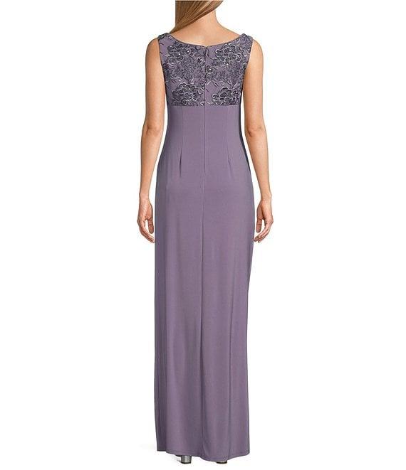 Alex Evenings Embroidered Floral Stretch Tulle Scoop Neck 3/4 Sleeve 2-Piece Jacket Dress Product Image