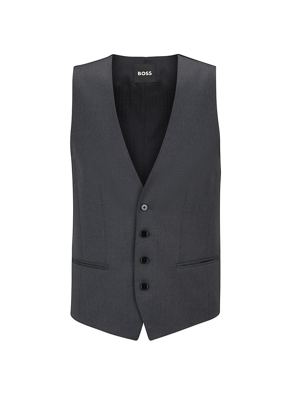 Mens Single Breasted Waistcoat in Virgin-Wool Serge Product Image