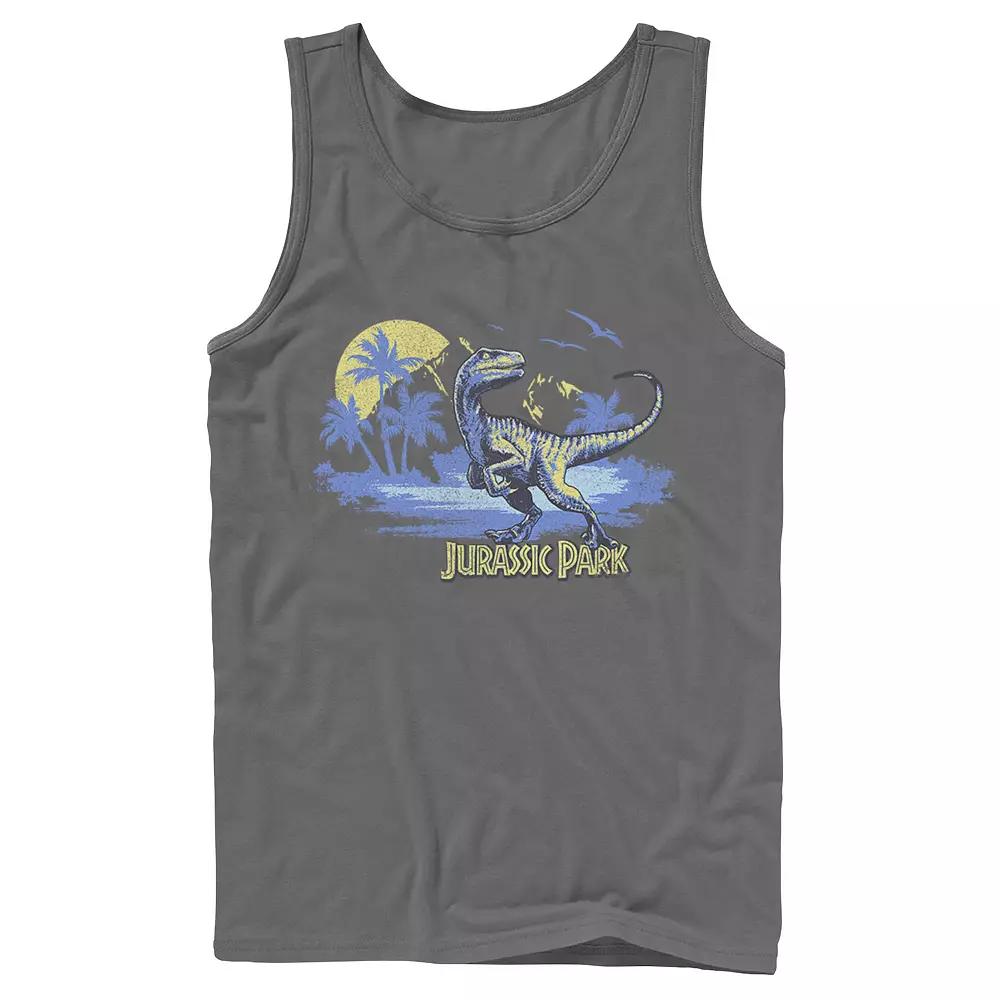 Men's Jurassic Park Raptor Distressed Portrait Tank Top,  Product Image