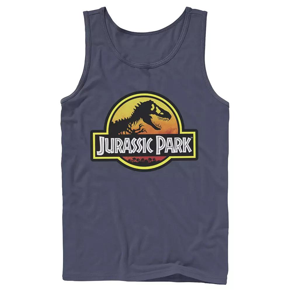 Men's Jurassic Park Sunset Circle Logo Outlined Graphic Tank Top,  Product Image