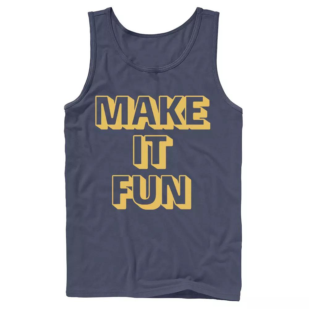 Men's Fifth Sun "Make It Fun" Text Outline Tank Top,  Product Image