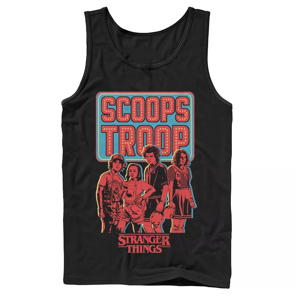 Men's Netflix Stranger Things Scoops Troop Portrait Tank Top,  Product Image
