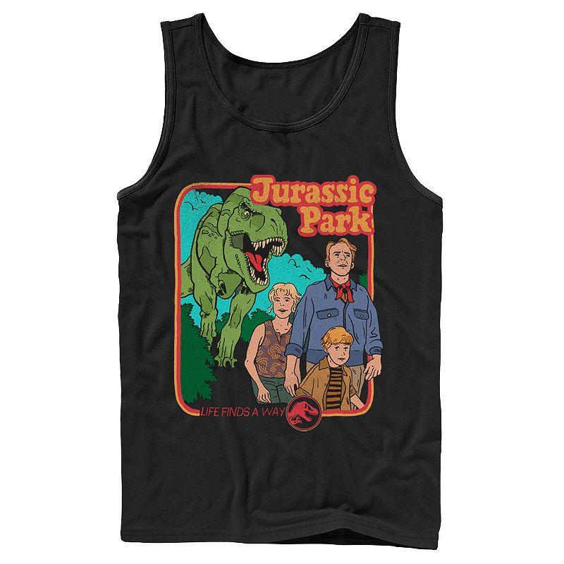 Men's Jurassic Park Vintage Characters Life Finds A Way Tank Top,  Product Image