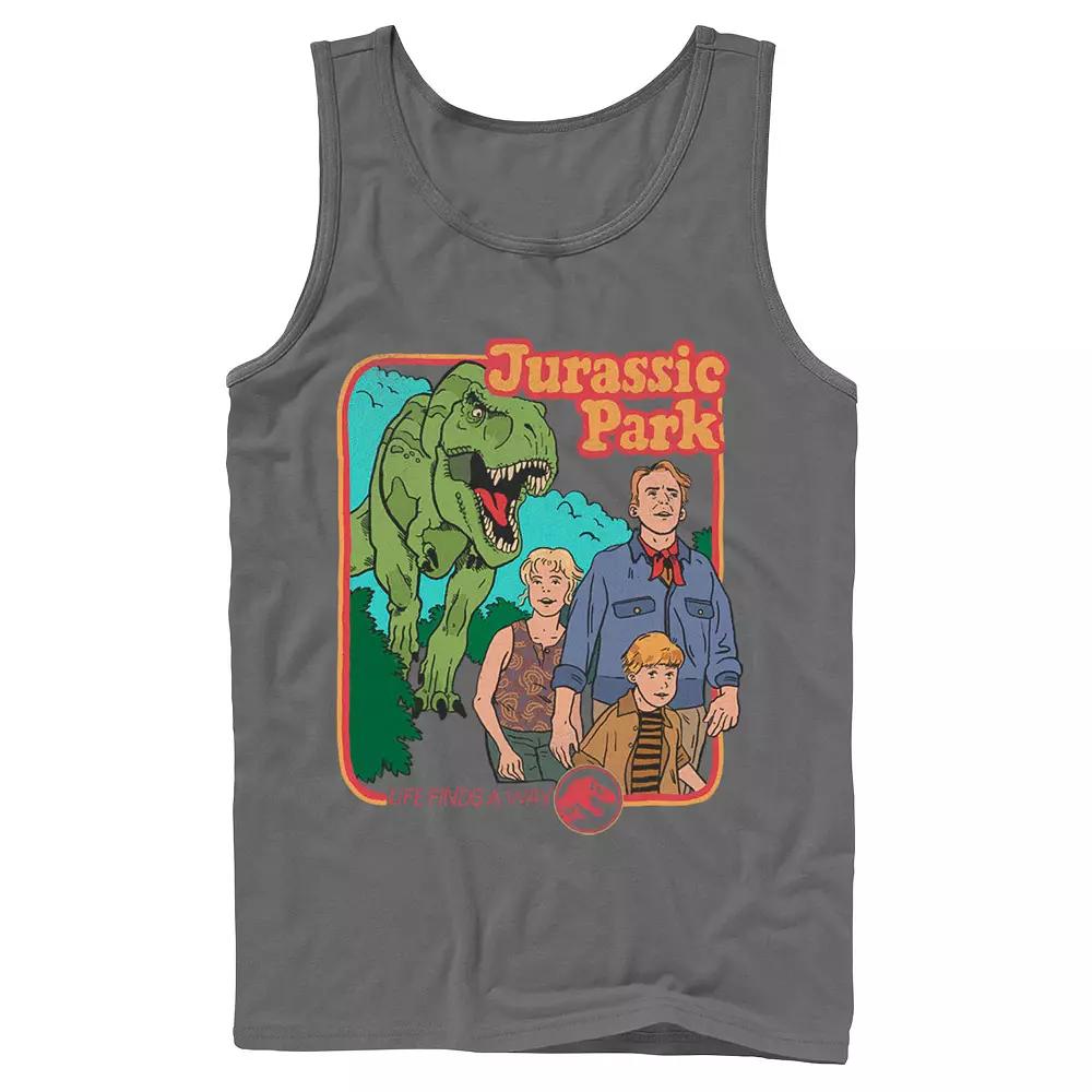 Men's Jurassic Park Vintage Characters Life Finds A Way Tank Top,  Product Image