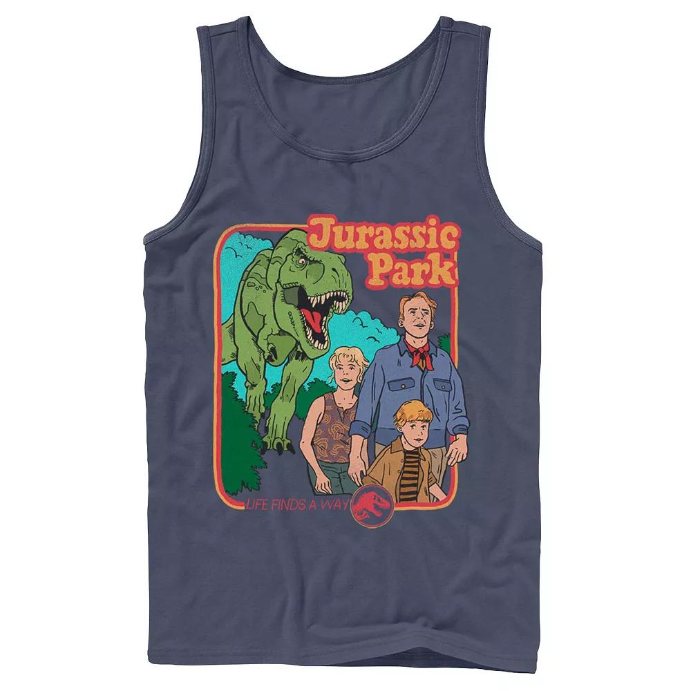 Men's Jurassic Park Vintage Characters Life Finds A Way Tank Top,  Product Image