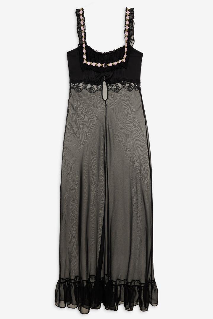 Gertrude Maxi Slip Dress — Black Product Image