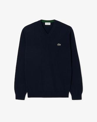 Monochrome Cotton V-neck Sweater Product Image