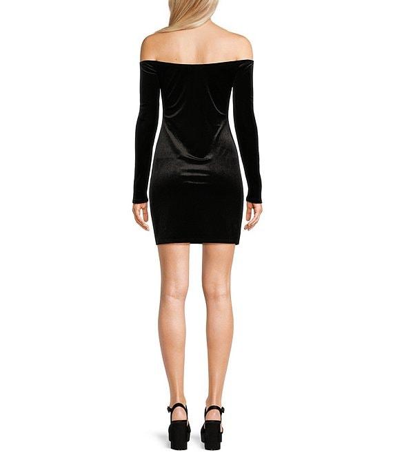 GB Velvet Off-The-Shoulder Mini Dress Product Image