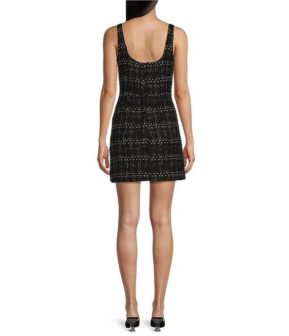 B. Darlin Sleeveless Scoop Neck Boucle Bodice Skater Skirt Dress Product Image