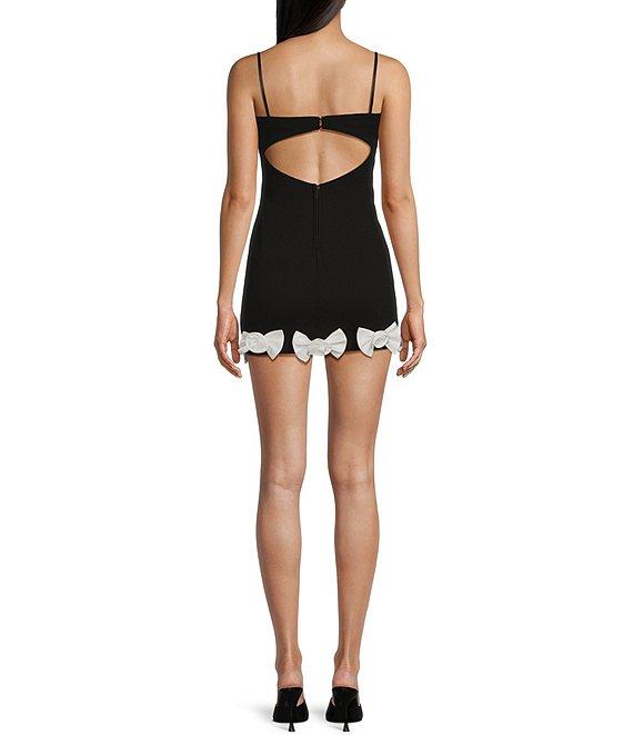 City Vibe Sleeveless Square Neck Open Back Bow Hem Dress Product Image