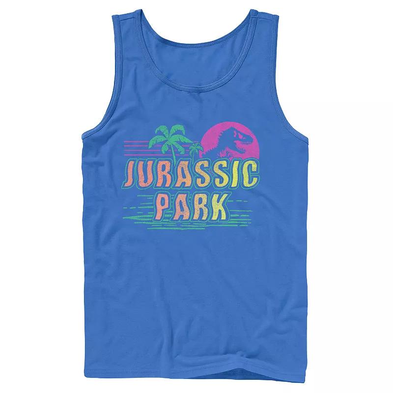 Men's Jurassic Park Gradient Sunset Logo Icon Tank Top,  Product Image
