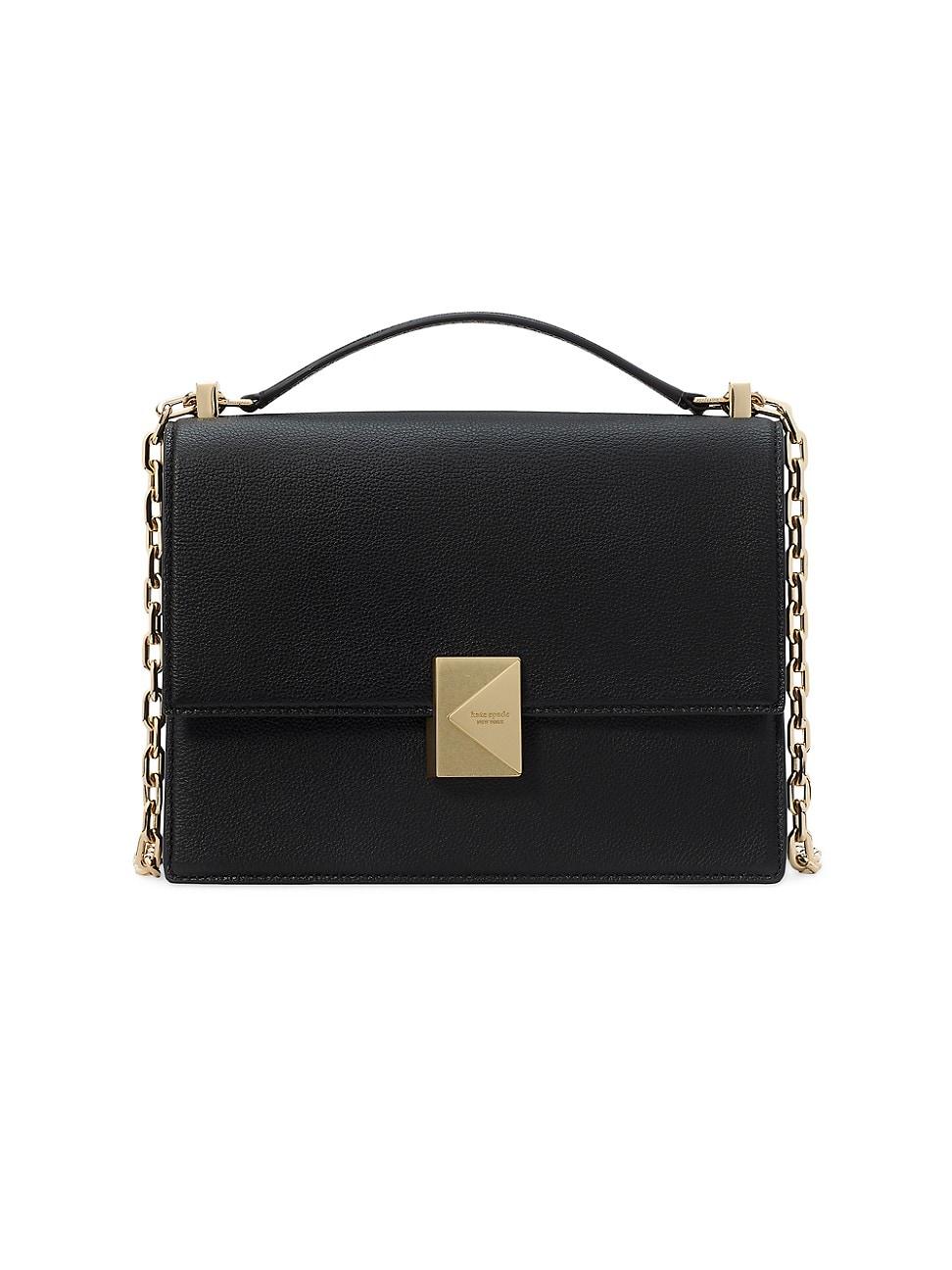 Womens Deco Pebbled Leather Chain Shoulder Bag Product Image